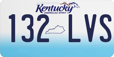 KY license plate 132LVS