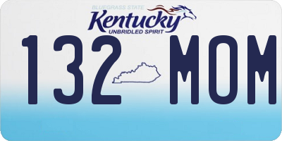 KY license plate 132MOM