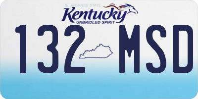 KY license plate 132MSD