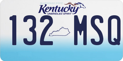 KY license plate 132MSQ