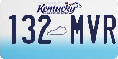 KY license plate 132MVR