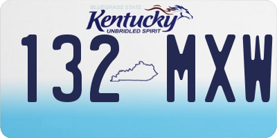 KY license plate 132MXW