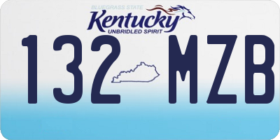 KY license plate 132MZB