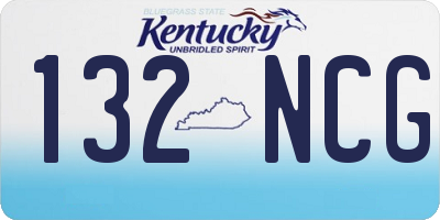 KY license plate 132NCG