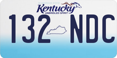 KY license plate 132NDC