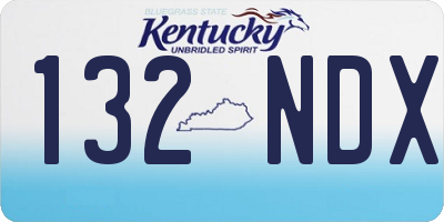 KY license plate 132NDX