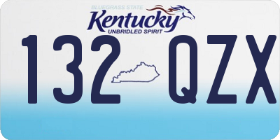 KY license plate 132QZX