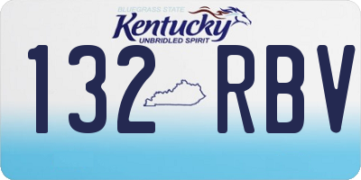 KY license plate 132RBV