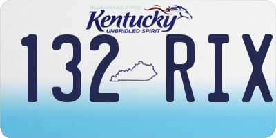KY license plate 132RIX