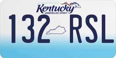 KY license plate 132RSL