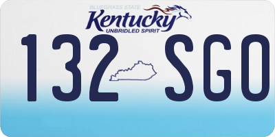 KY license plate 132SGO