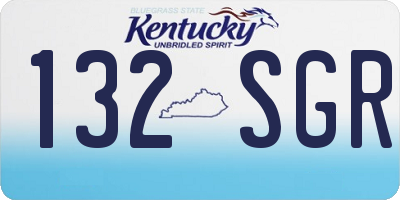 KY license plate 132SGR