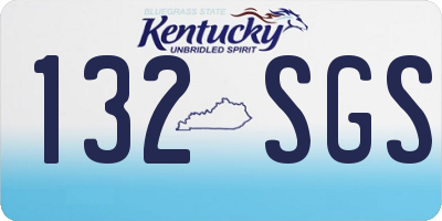 KY license plate 132SGS