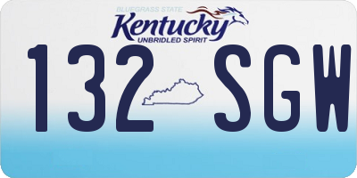 KY license plate 132SGW