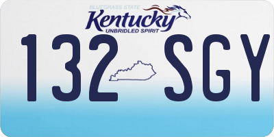 KY license plate 132SGY