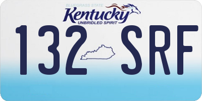 KY license plate 132SRF