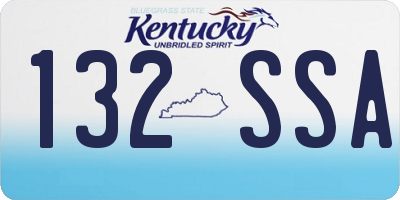 KY license plate 132SSA