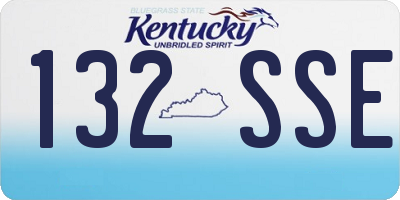 KY license plate 132SSE