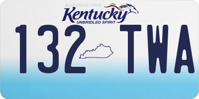 KY license plate 132TWA