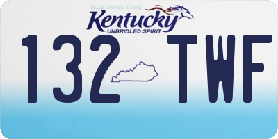 KY license plate 132TWF