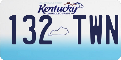 KY license plate 132TWN
