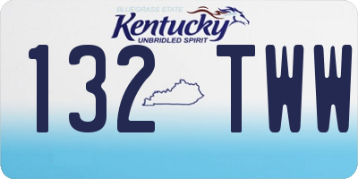 KY license plate 132TWW