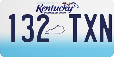 KY license plate 132TXN