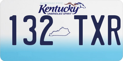 KY license plate 132TXR