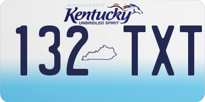 KY license plate 132TXT