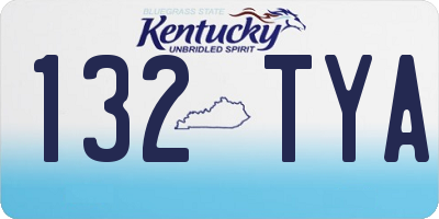 KY license plate 132TYA