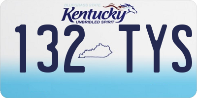 KY license plate 132TYS