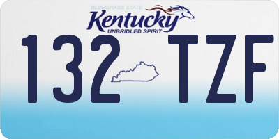 KY license plate 132TZF