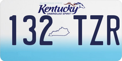 KY license plate 132TZR