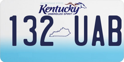 KY license plate 132UAB