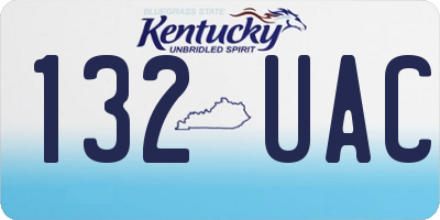 KY license plate 132UAC