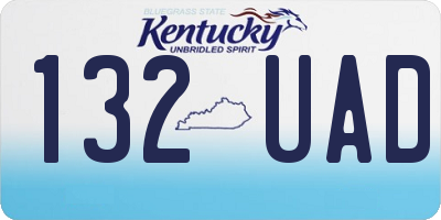 KY license plate 132UAD