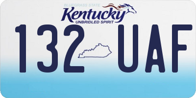 KY license plate 132UAF