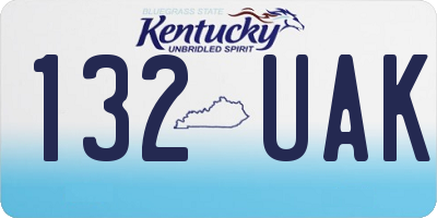 KY license plate 132UAK