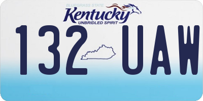 KY license plate 132UAW