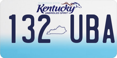 KY license plate 132UBA