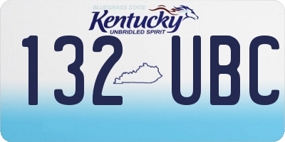 KY license plate 132UBC