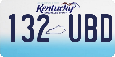 KY license plate 132UBD