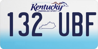 KY license plate 132UBF