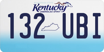 KY license plate 132UBI