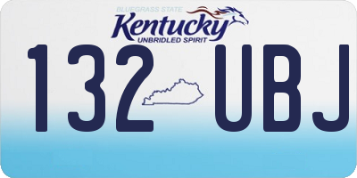 KY license plate 132UBJ