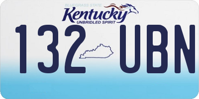 KY license plate 132UBN