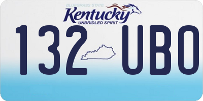 KY license plate 132UBO
