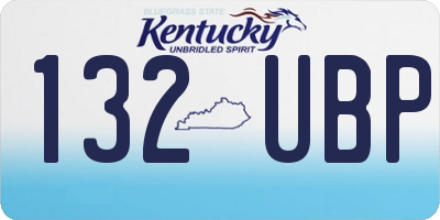 KY license plate 132UBP