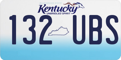KY license plate 132UBS