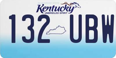 KY license plate 132UBW